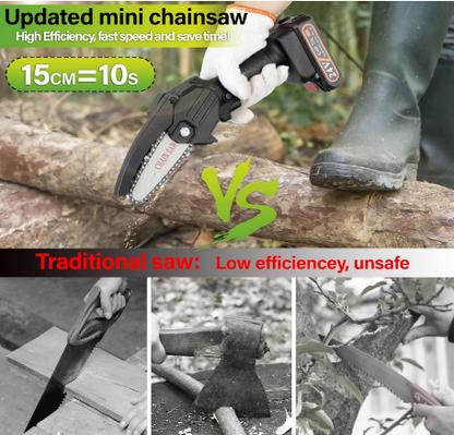 E+ MINI ELECTRIC CHAINSAW CORDLESS MACHINE