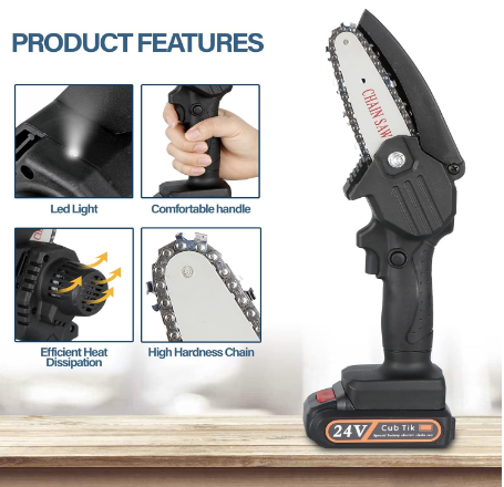 E+ MINI ELECTRIC CHAINSAW CORDLESS MACHINE