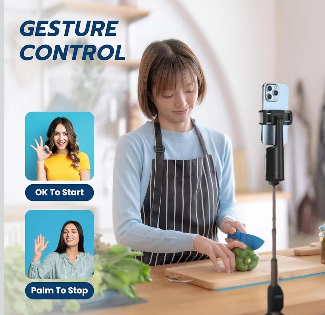 Auto face tracking selfie stick tripod