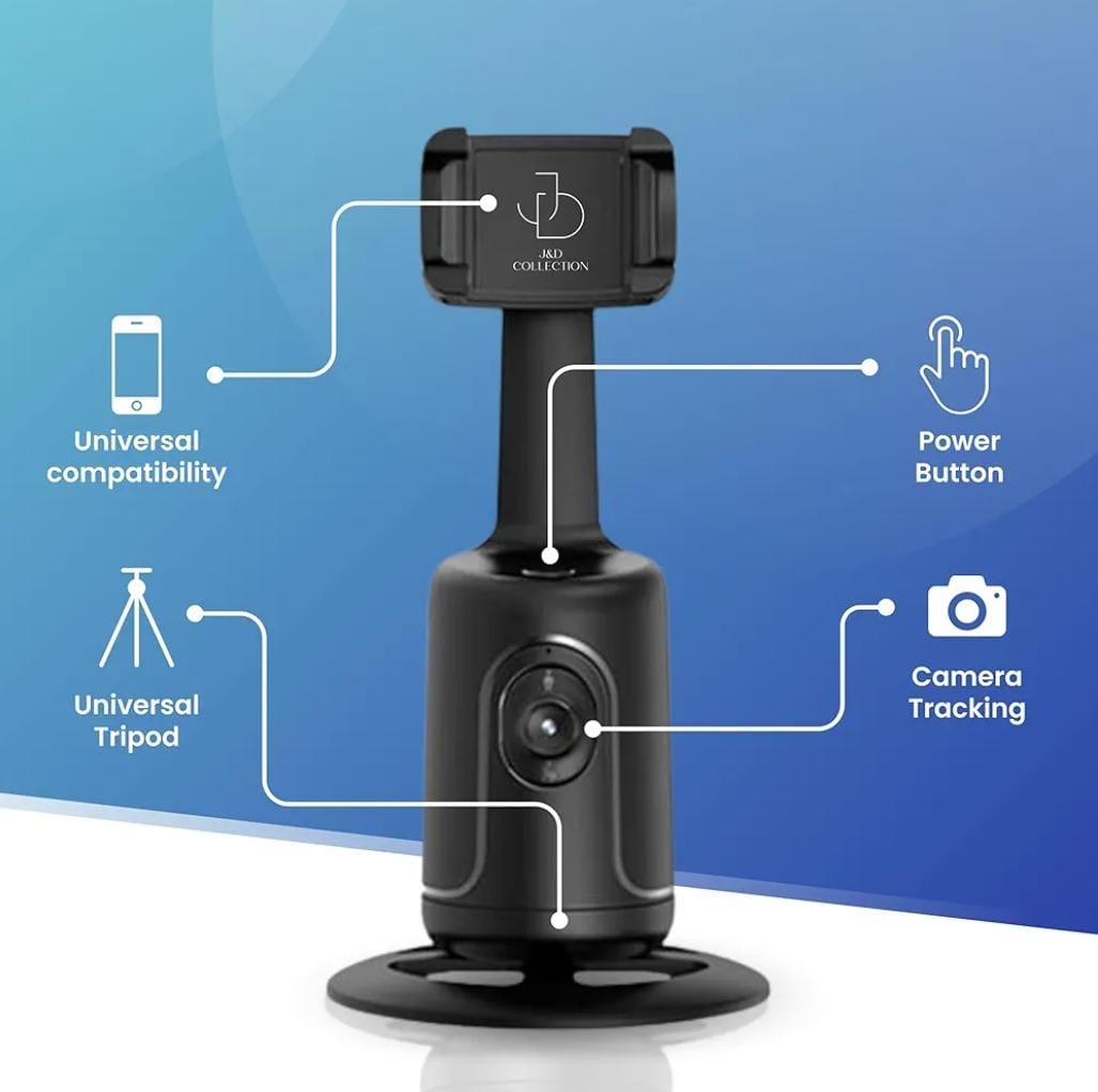 Auto face tracking selfie stick tripod