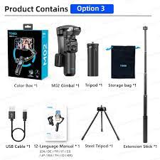 Tokqi M02 Handheld Gimbal Zoom Function Folding Cellphone Stabilizer for Phone with Ai Tracking Camera and Magnetic Fill Light