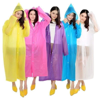 EVA Waterproof Rain Coat Hooded Universal Outdoor Water Resistant Portable Suit for Men Women Boys & Girls (Universal Size, 1 Pc Pink)